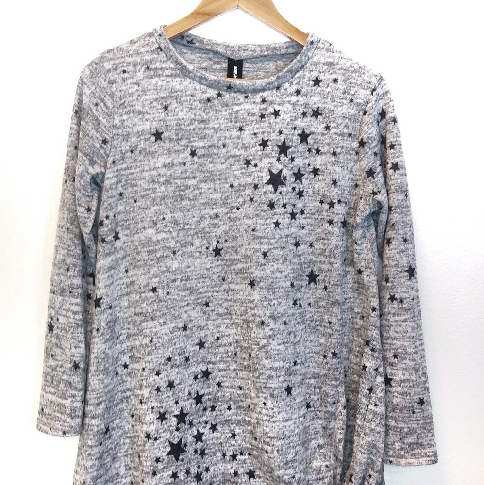 Agnes & Dora Gray Star Pattern Sweater